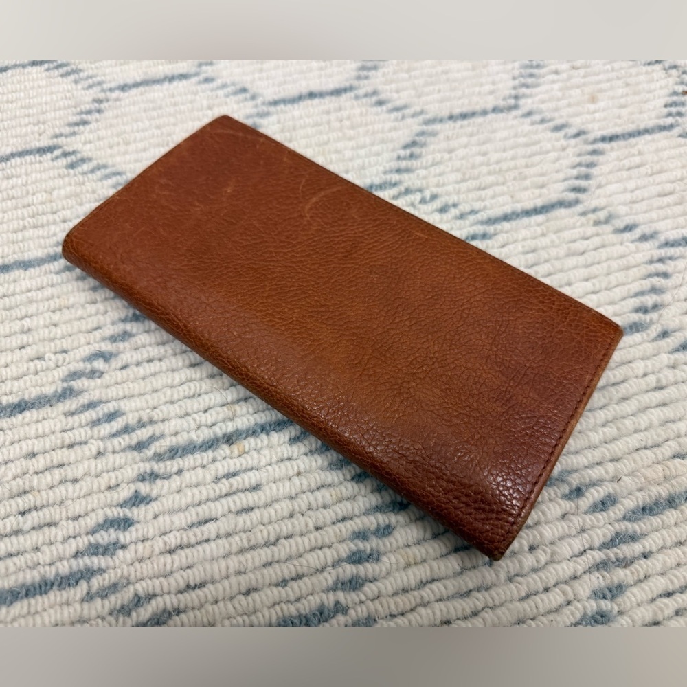 HUNTING WORLD Vintage Unisex Brown Pebbled Logo Embossed Bifold Wallet Italy - Picture 8 of 16